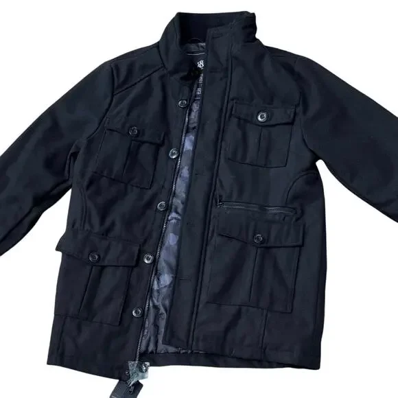 NWT Rock & Republic men’s S wool blend bomber military field jacket Six pockets! - Picture 2 of 7